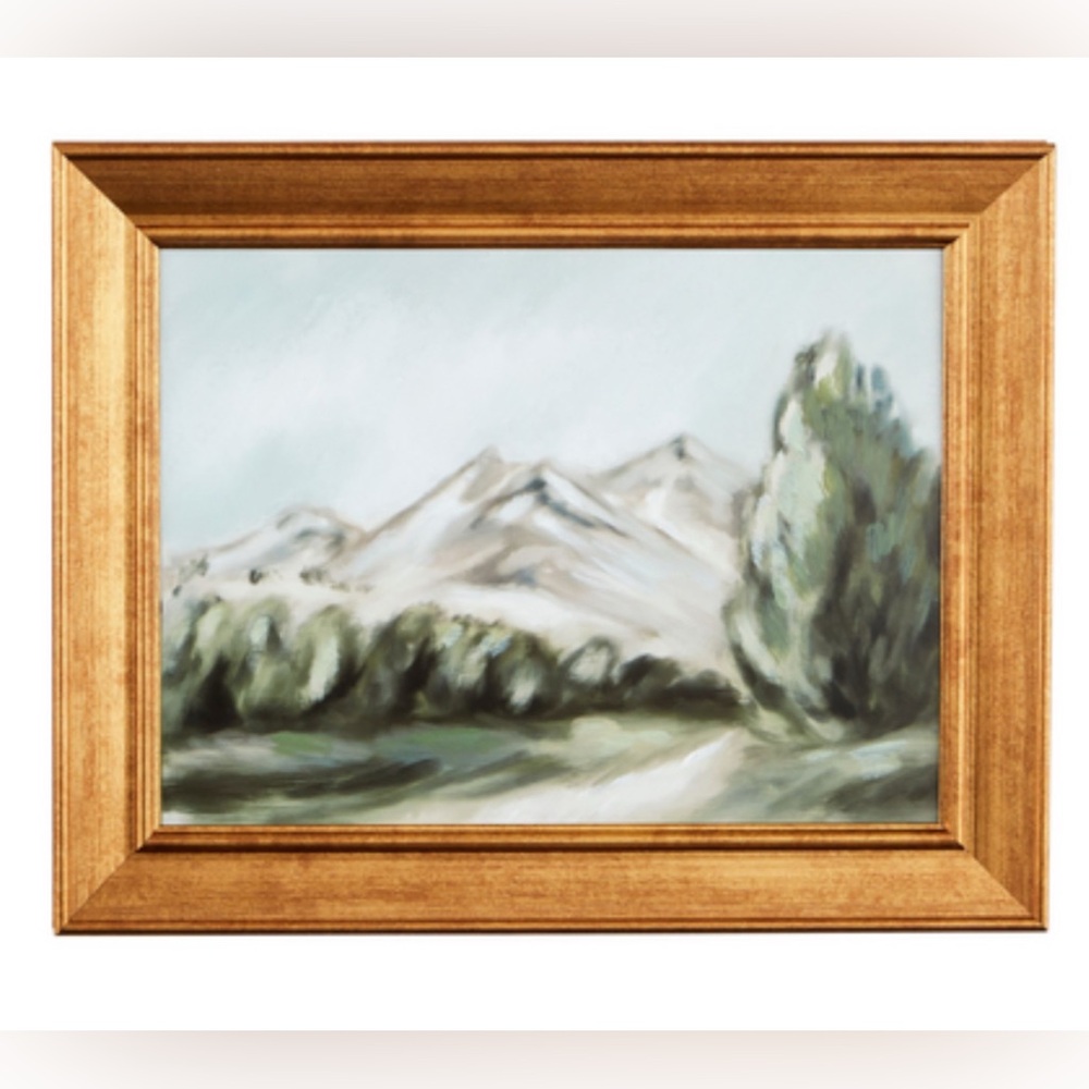 Mud Pie Gold and Green Landscape Painting